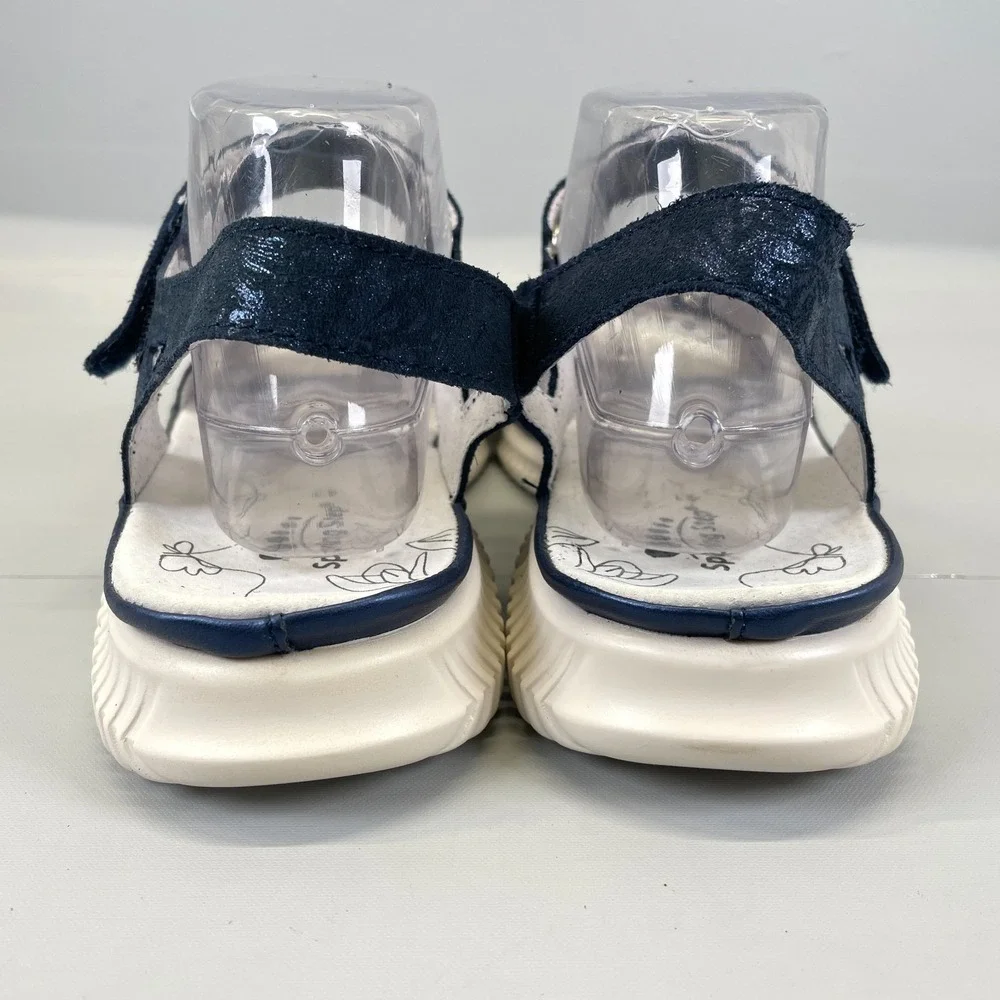 Spring Step Hermosa Sandals Womens Size 41 US 9.5 Navy Blue Leather Strappy Shoe